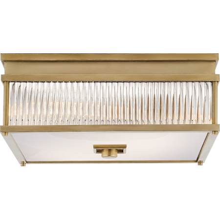 Visual Comfort Allen 2 Light 12" Wide Flush Mount Square Ceiling Fixture Natural Brass