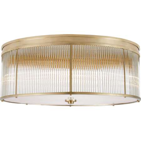 Visual Comfort Allen 6 Light 24" Wide Flush Mount Drum Ceiling Fixture Natural Brass