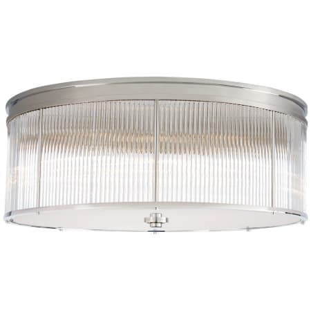 Visual Comfort Allen 6 Light 24" Wide Flush Mount Drum Ceiling Fixture Polished Nickel