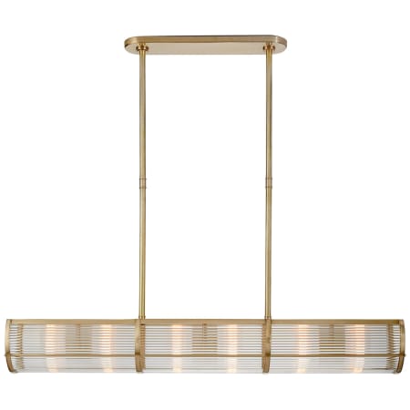 Visual Comfort Allen 6 Light 48" Wide Linear Pendant Natural Brass