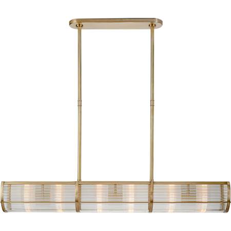 Visual Comfort Allen 6 Light 48" Wide Linear Pendant Natural Brass