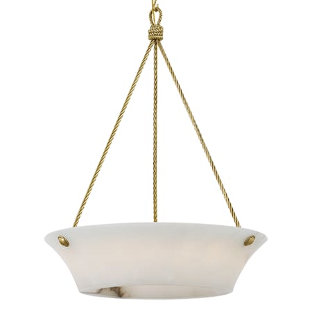 Visual Comfort Claremont 21" Wide LED Pendant with Alabaster Shade Natural Brass