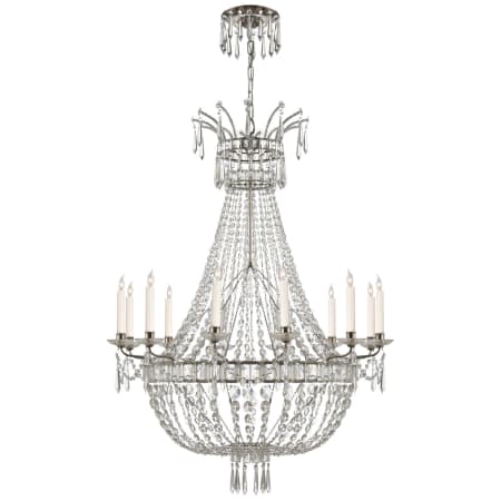 Visual Comfort Evalina 12 Light 36" Wide Crystal Empire Chandelier Butler's Silver