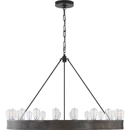 Visual Comfort Roark 20 Light 40" Wide Ring Chandelier Aged Iron