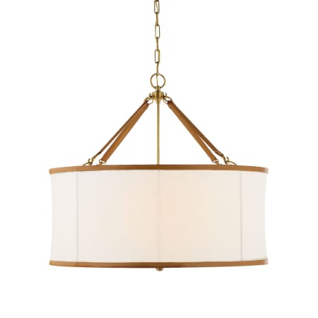 Visual Comfort Broomfield 4 Light 32" Wide Pendant Natural Brass