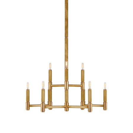Visual Comfort Barrett 9 Light 31" Wide Chandelier Natural Brass