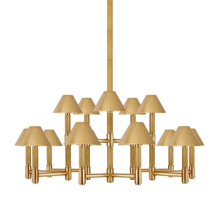 Visual Comfort Barrett 15 Light 44" Wide Chandelier Natural Brass