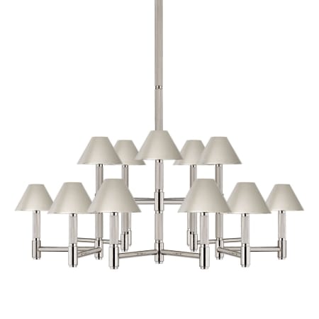 Visual Comfort Barrett 15 Light 44" Wide Chandelier Polished Nickel