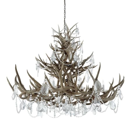 Visual Comfort Straton 18 Light 53" Wide Crystal Candle Style Chandelier Natural Bone