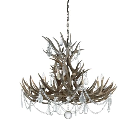 Visual Comfort Straton 12 Light 57" Wide Crystal Candle Style Chandelier Natural Bone