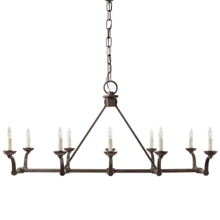 Visual Comfort Robertson 10 Light 54" Wide Linear Chandelier Natural Rusted Iron
