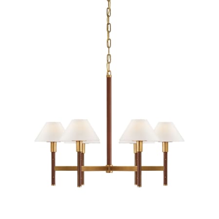 Visual Comfort Radford 6 Light 30" Wide Chandelier Natural Brass / Natural Rift Oak