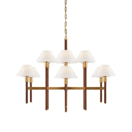 Visual Comfort Radford 12 Light 41" Wide Chandelier Natural Brass / Natural Rift Oak