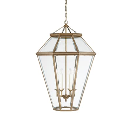 Visual Comfort Edmund 6 Light 31" Wide Pendant Natural Brass