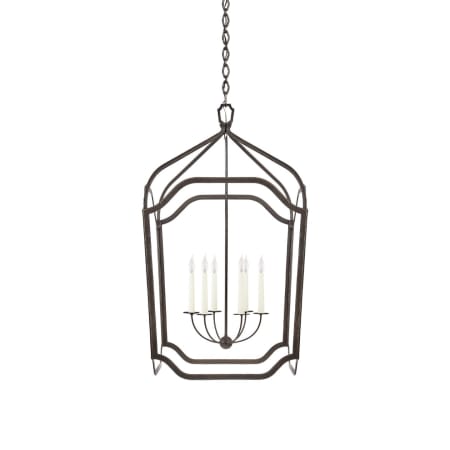 Visual Comfort Ancaster 6 Light 35" Wide Lantern Chandelier Aged Iron