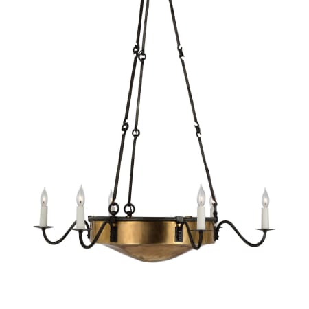 Visual Comfort Ancram 6 Light 34" Wide Candle Style Chandelier Natural Brass / Aged Iron