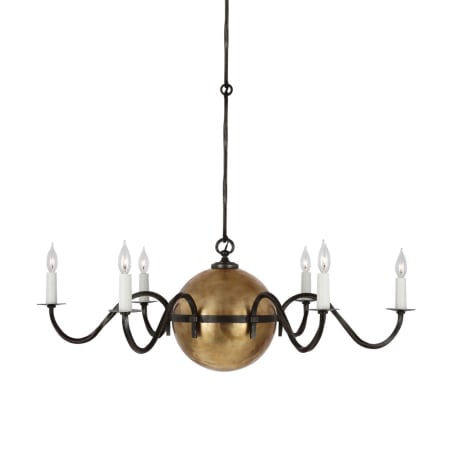 Visual Comfort Ancram 6 Light 41" Wide Candle Style Chandelier Natural Brass / Aged Iron