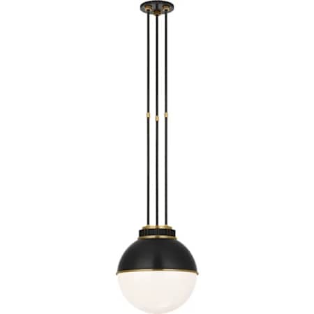 Visual Comfort Cavill 12" Wide Pendant with Hood Bronze and Natural Brass