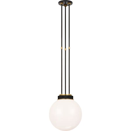 Visual Comfort Cavill 12" Wide Pendant Bronze and Natural Brass