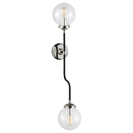 Visual Comfort Bistro 6" Wide Wall Sconce with Clear Glass Shade Polished Nickel
