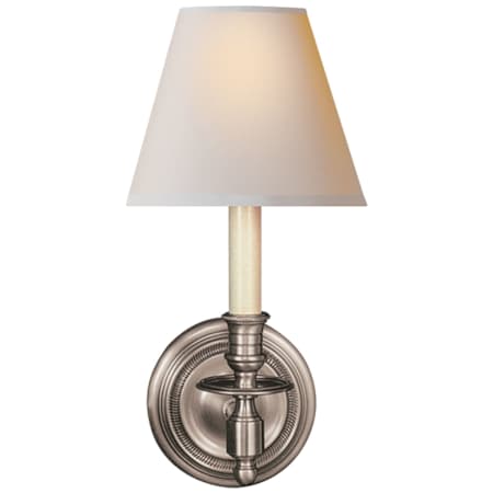 Visual Comfort French Library 12" Tall Wall Sconce Antique Nickel