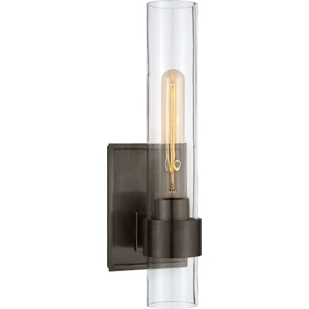 Visual Comfort Presidio 14" Petite Sconce with Clear Glass by Ian K. Fowler Bronze
