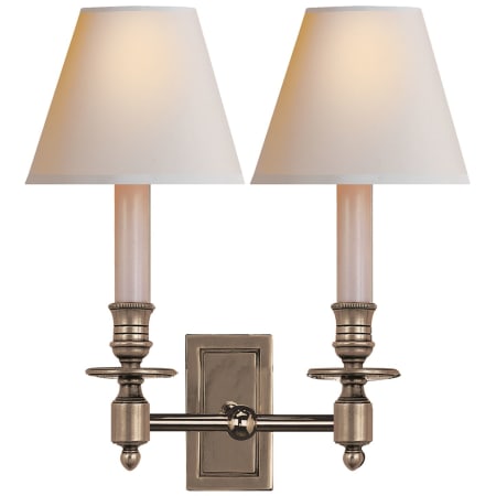 Visual Comfort French Library 2 Light 12" Tall Wall Sconce Antique Nickel