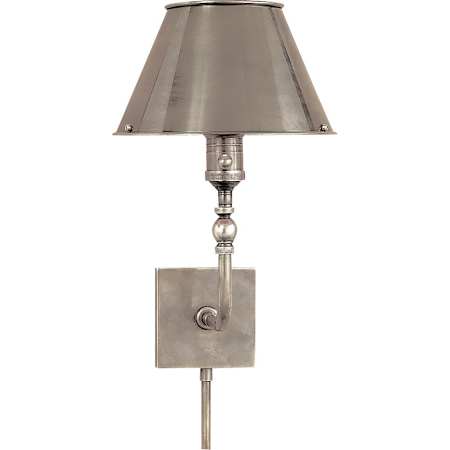 Visual Comfort Swivel Head Wall 14" High Plug-In Wall Sconce with Metal Shade Antique Nickel