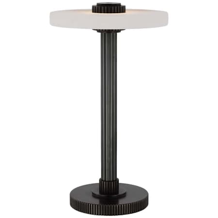 Visual Comfort Aran, Callaway 9" Tall Cordless LED Torchiere Table Lamp Bronze / Alabaster