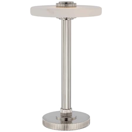 Visual Comfort Aran, Callaway 9" Tall Cordless LED Torchiere Table Lamp Polished Nickel / Alabaster