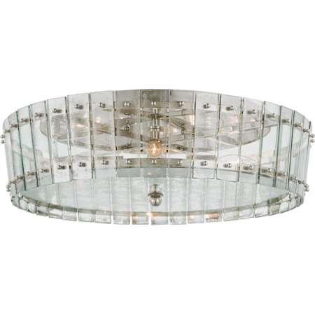 Visual Comfort Cadence 4 Light 24" Wide Semi-Flush Drum Ceiling Fixture Polished Nickel