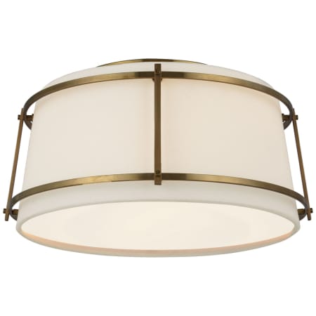 Visual Comfort Callaway 2 Light 13" Wide Flush Mount Drum Ceiling Fixture Hand-Rubbed Antique Brass