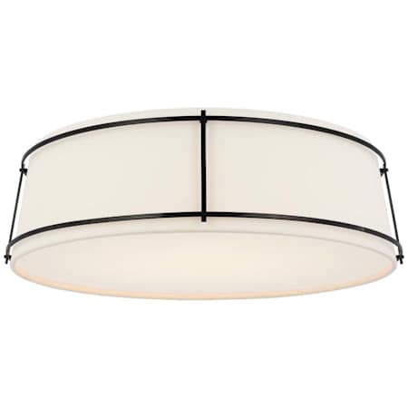 Visual Comfort Callaway 23" Wide LED Flush Mount Drum Ceiling Fixture Bronze / Linen / Frosted Acrylic