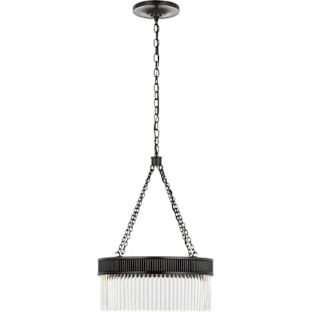 Visual Comfort Menil 15" Wide LED Crystal Drum Chandelier Bronze