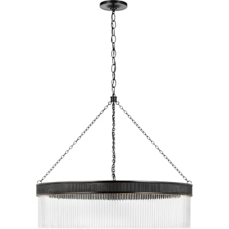 Visual Comfort Menil 34" Wide LED Crystal Drum Chandelier Bronze