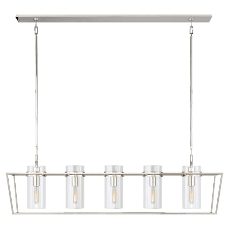 Visual Comfort Presidio 54" Linear Lantern with Clear Glass by Ian K. Fowler Polished Nickel