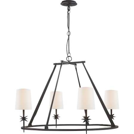 Visual Comfort Etoile 4 Light 36" Wide Chandelier Blackened Rust