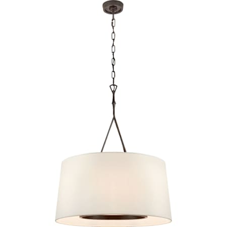 Visual Comfort Dauphine 28" Hanging Linen Shade by Studio VC Aged Iron