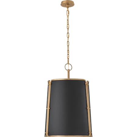 Visual Comfort Hastings 26" Medium Pendant with Shade by Carrier and Company Hand Rubbed Antique Brass / Black