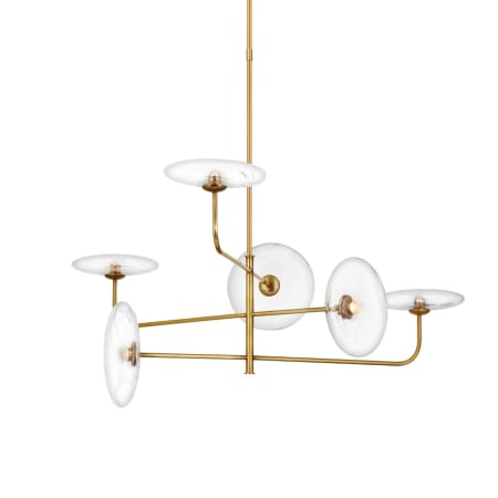 Visual Comfort Calvino 32" Wide LED Abstract Chandelier Hand-Rubbed Antique Brass