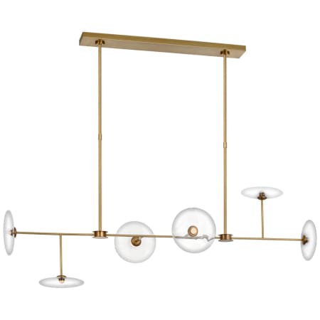 Visual Comfort Calvino 54" Wide LED Linear Chandelier Hand-Rubbed Antique Brass