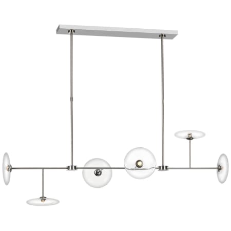 Visual Comfort Calvino 54" Wide LED Linear Chandelier Polished Nickel
