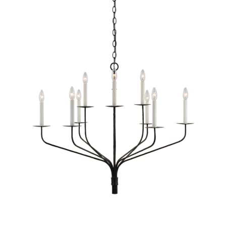 Visual Comfort Belfair 9 Light 36" Wide Candle Style Chandelier Aged Iron