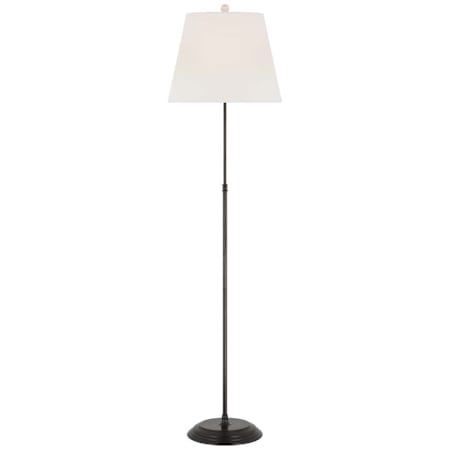 Visual Comfort Wyatt 53" Tall Torchiere Floor Lamp Bronze / Linen