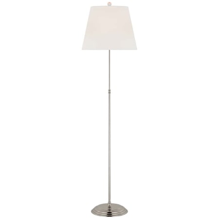 Visual Comfort Wyatt 53" Tall Torchiere Floor Lamp Polished Nickel / Linen
