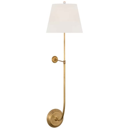 Visual Comfort Wyatt 39" Tall Wall Sconce Hand-Rubbed Antique Brass / Linen