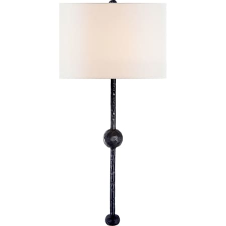 Visual Comfort Carey 31" High Wall Sconce with Linen Shade Aged Iron