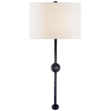 Visual Comfort Carey 31" High Wall Sconce with Linen Shade Aged Iron