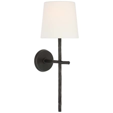 Visual Comfort Collette 23" Tall Wall Sconce Aged Iron / Linen