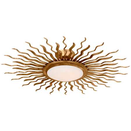 Visual Comfort Re 31" Wide LED Semi-Flush Ceiling Fixture Gilded Iron / White Glass